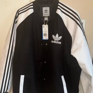 Adidas Black and White Track Jacket